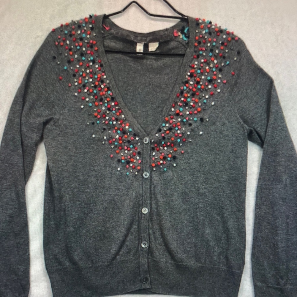 Embellished Gray Sweater